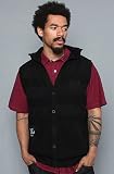 LRG The Zissou Sleeveless Hooded Cardigan in Black,Sweaters for Men