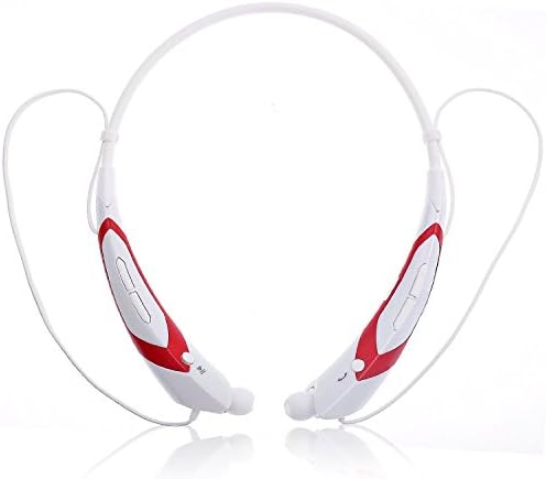 Universal Wireless Headphone Bluetooth 4.0 Music Stereo Headset Vibration Neckband Transformer Style White Red