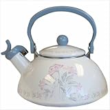 Impressions Pink Trio Whistling Tea Kettle 80 oz, with Optional Accessories
