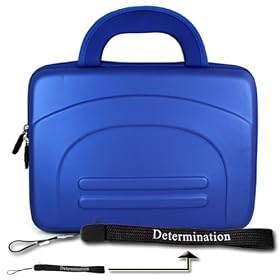 Kroo Eva Blue Carrying Case for ASUS Eee PC 1005HA-PU1X-BK 10.1-Inch Netbook includes a Determination Hand Strap