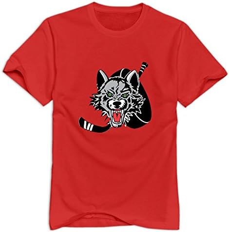 GIYW Men's Gray Wolf T-Shirt Red US Size XXL,100% Organic Cotton