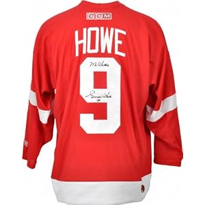 Buy Gordie Howe Autographed Detroit Red Wings Red CCM Jersey with Mr Hockey Inscription