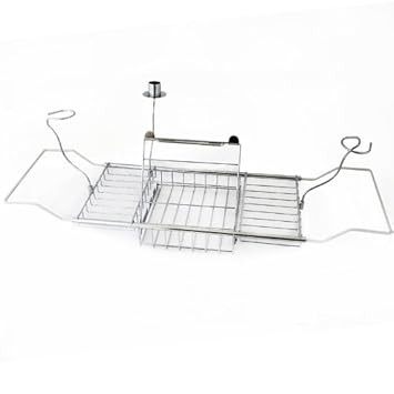 Badewannenablage Badewannenauflage Ablage verchromt mit Buch- und