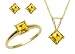 Jewelry : 10k Yellow Gold, November Birthstone, Citrine Ring, Pendant and Earring Set, Ring Size 7