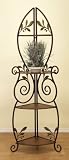 Mediterranean Designed Collection Metal/Wood 66 High 4-Tier Corner Rack