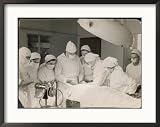 Group of Student Nurses in Theatre Observing a Surgeon Performing an Operation Collections Framed Photographic Poster Print, 30x24