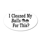 22x14 Oval Wall Vinyl Sticker Golf Humor I Cleaned My Balls For This