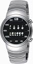 Binary BINSM102W2 White Sumui Moon Watch with LED Binary Format Display and Solid Stainless Steel Case & Back