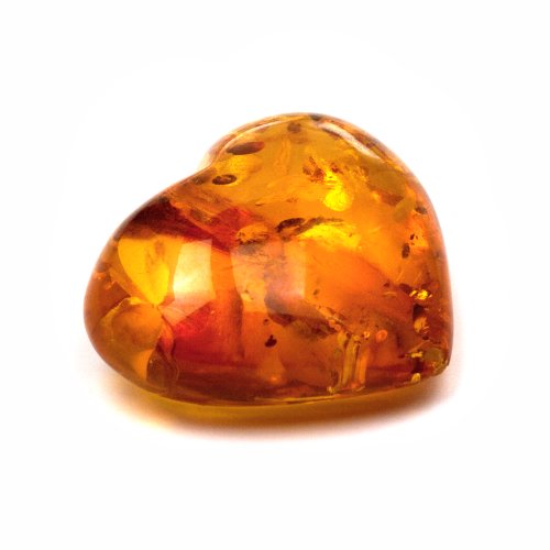 Valentines Day Gift Baltic Cognac Color Amber Large Loving Heart Gemstone