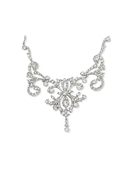 Cheryl M (tm) Sterling Silver CZ Fancy Scroll 17in w/2in ext Necklace