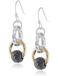 Nine West "Mixtape" Tri-Tone Double Hoop Earrings