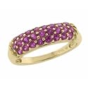 10k Yellow Gold Lab-Created Ruby Pave Ring