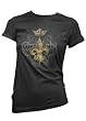 Gold Fleur De Lis Womens T-shirt, Gothic Womens T-shirts