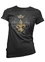Gold Fleur De Lis Womens T-shirt, Gothic Womens T-shirts