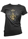Gold Fleur De Lis Womens T-shirt, Gothic Womens T-shirts