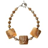 EXP Handmade Fossil Coral & Silver Bracelet