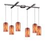 Elk 544-6ML 6-Light Pendant In Satin Nickel And Molten Lava Glass