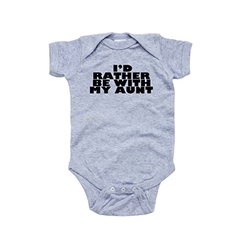 Apericots Cute I'd Rather Be With My Aunt Short Sleeve Soft Baby Bodysuit