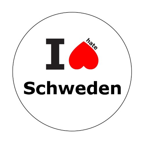 I hate Schweden Aufkleber - 6cm