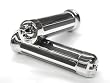Motorcycle Skull Chrome Rubber Hand Handlebar Grips Grip Custom High Quality Chrome Billet Grips Fits Cruisers, Choppers, Harley Davidson, Suzuki, Kawasaki, Yamaha, Honda, Metric Motor Bikes, Hogs with 1 inch Throttle Grips Bar Ends