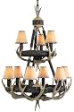 Great Lodge Chandelier Medium Faux Leather