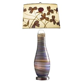 Lite Source LS-20519 Ilana Art Glass Lamp with Night Light, Purple Swirl