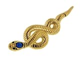 Moveable Gold-Tone Crystal Snake Brooch Bar Lapel Pin