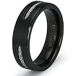 6.5mm Black Titanium Ring with Stainless Steel Cable (Sizes 7-12)