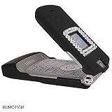Motorola Razr V3 V3c V3m Black Rubberize Diamond Crystal Case Cover