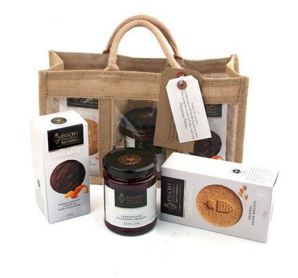 Duchy Original Delights in Jute Bag Gift Baskets and Hampers