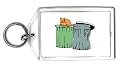 Keychain with resting, can, garbage, cat, alley, stray