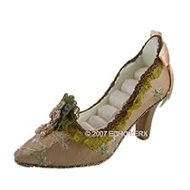 Victorian Lace Shoe Ring Holder 6 Inches Brown