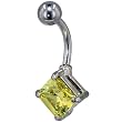 Pugster Belly Navel Ring Yellow Princess Cz Summer Fashion Belly Navel Ring Body Jewelry