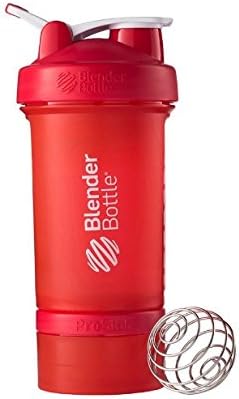 Blender Bottle ProStak System with 22 oz. Shaker and Twist N' Lock Storage Health &amp; Fitness (Red)