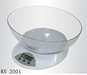 Trimmer Digital Kitchen Scale with Plastic Bowl - White (6x1.5x5)