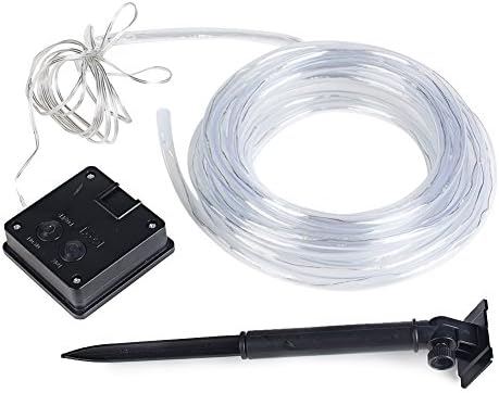 Favoyork 16ft Long Solar Rope Light 50 Bright White LED Lamps Home Garden Outdoors Lights