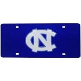 North Carolina Tar Heels Blue Mirror License Plate W/Silver NC