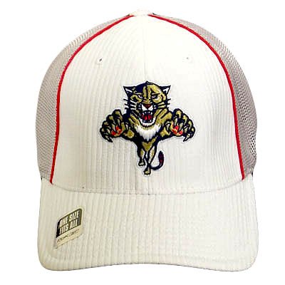 NHL FLORIDA PANTHERS FLEX FIT REEBOK MESH HAT CAP WHITE