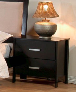 Nightstand with Straight Legs in Cappuccino Finish