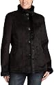 Liz Claiborne Women's Short Faux Suede Coat with Faux Mink Trim