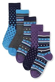 5 Pairs of Autograph Cotton Rich Square Design Socks