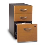 Series C Natural Cherry Three Drawer Pedestal Assembled By Bush Furniture