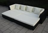 Baidani-Lounge-Rattan-Garnitur “Paradise”, 18-teilig, 2 Farben wählbar – schwarz