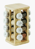 Lipper International 316 16-Bottle Filled Spice Rack, Beachwood