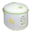 Sanyo ECJ-N55F 5-1/2-Cup Rice Cooker, White with Green Accents and Flower Design