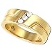 0.12 Ct.T.W. Round Brilliant Cut Diamonds in 14Kt. Yellow Gold. Three-Stone Lady's Diamond Band