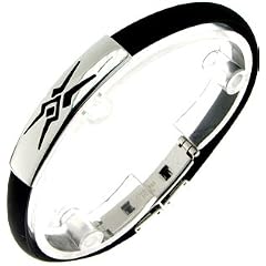 Edelstahl Armband  ca. 21cm Stahl/Kautschuk