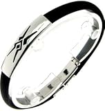 Edelstahl Armband  ca. 21cm Stahl/Kautschuk