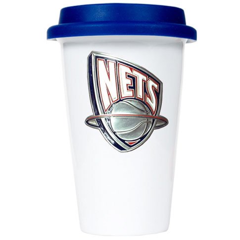 New Jersey Nets Ceramic Travel Cup (Team Color Lid)