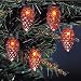 Kurt Adler 35-Light Orange with Rainbow Color C6 Style Diamond Shape Pinecone Light Set